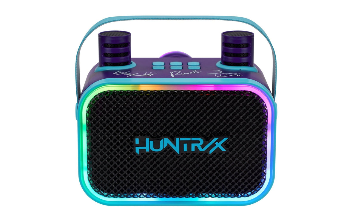 KPop Demon Hunters Bluetooth Karaoke Machine with 2 Wireless Microphones for Kids - eKids