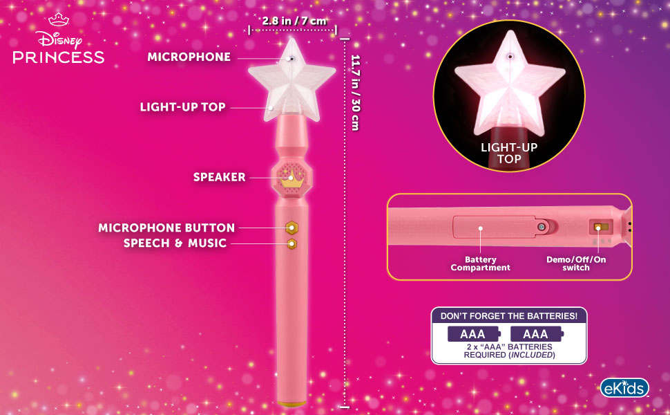 Disney Princess Sing-Along Microphone and Magic Wand Toy