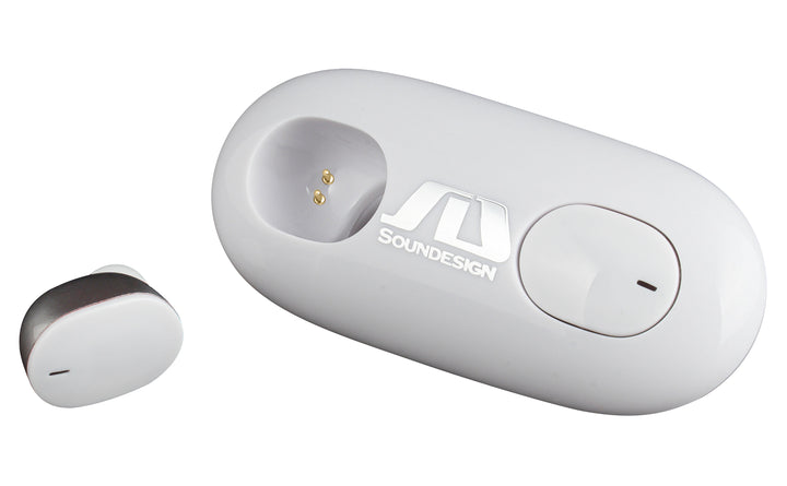 Soundesign Wireless Earbuds with Charging Case - White