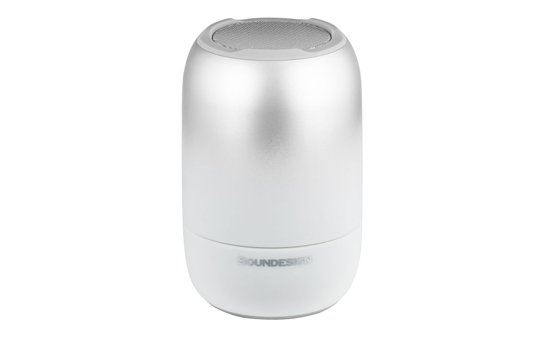 Soundesign Bluetooth Speaker, Splashproof Portable Speaker – White