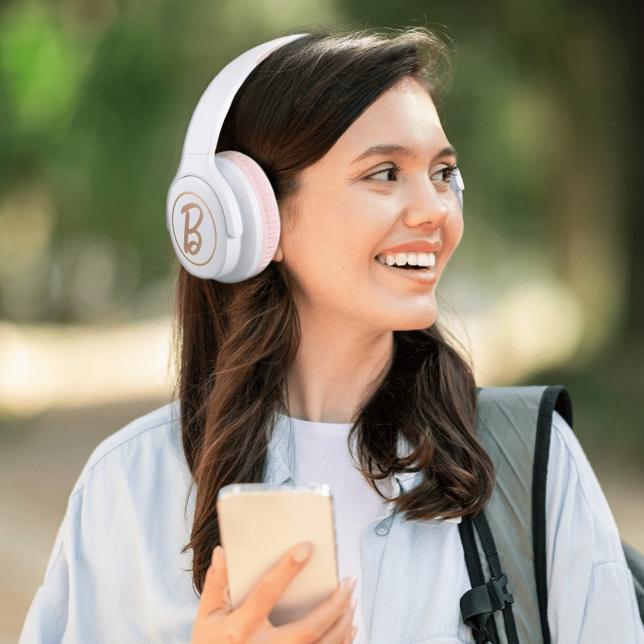 Barbie Wireless Headphones, Includes Aux Cord - eKids