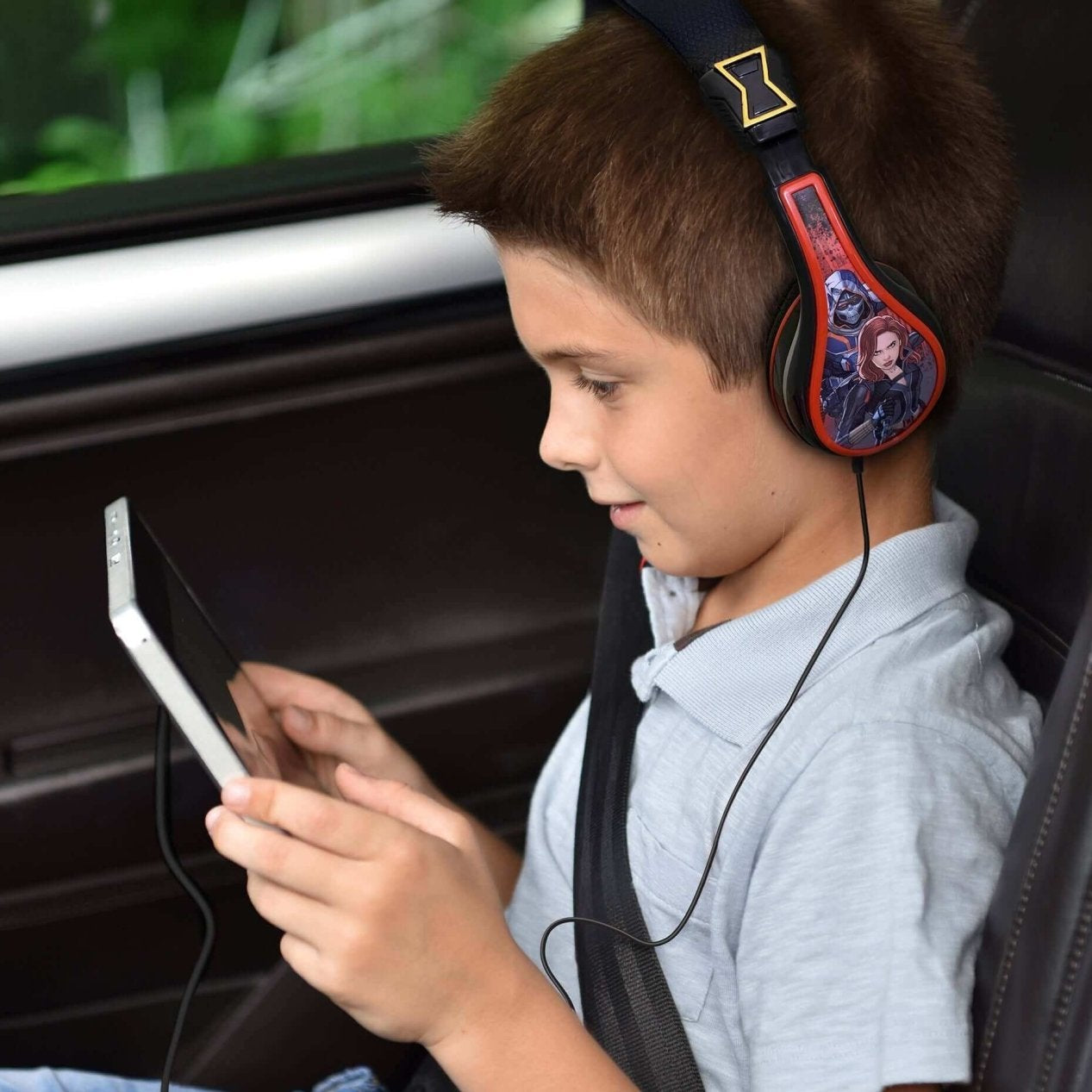 Black Widow Wired Headphones for Kids - eKids