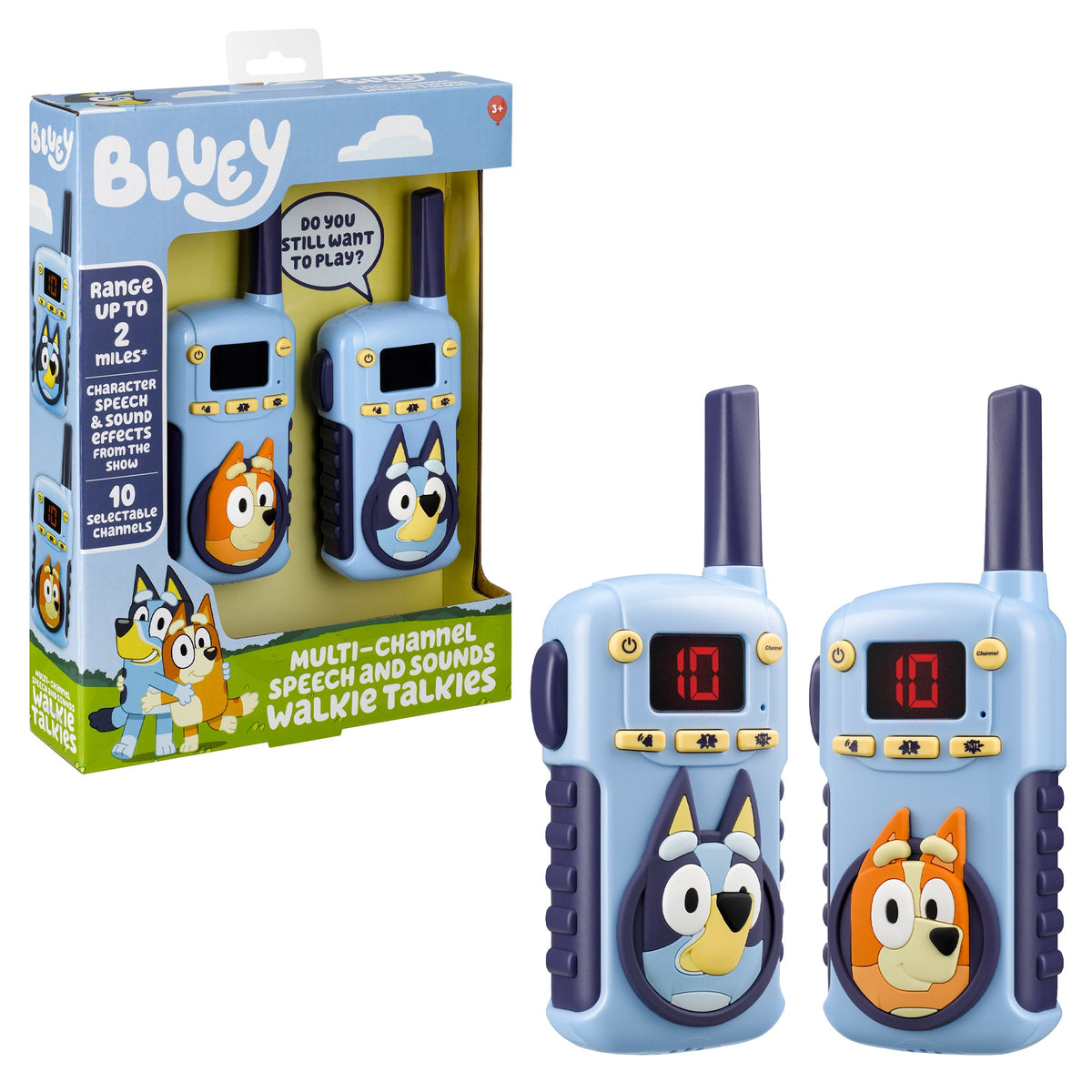 Bluey Long Range Walkie Talkies for Kids - Multi-Channel - eKids