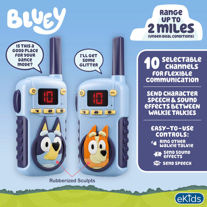 Bluey Long Range Walkie Talkies for Kids - Multi-Channel - eKids