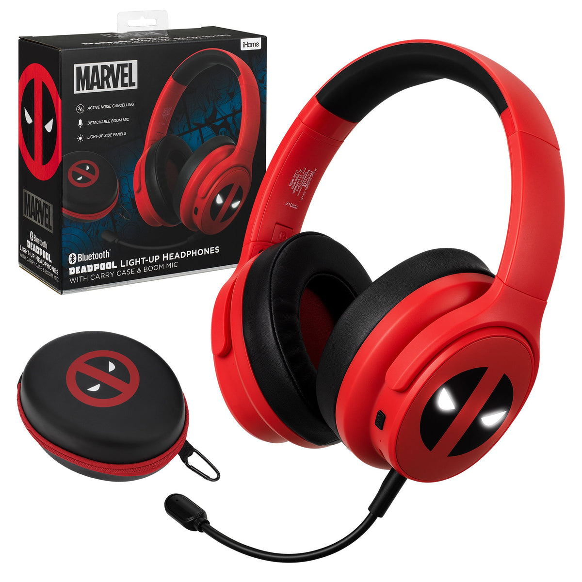 Deadpool Bluetooth Gaming Headphones with Boom Microphone - eKids