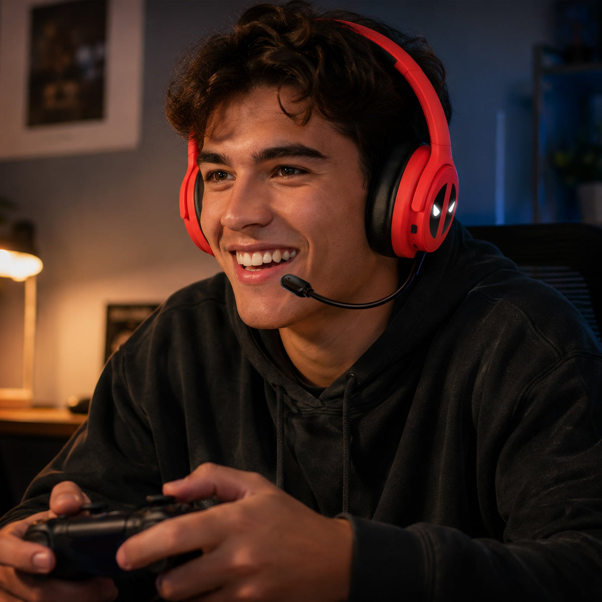 Deadpool Bluetooth Gaming Headphones with Boom Microphone - eKids