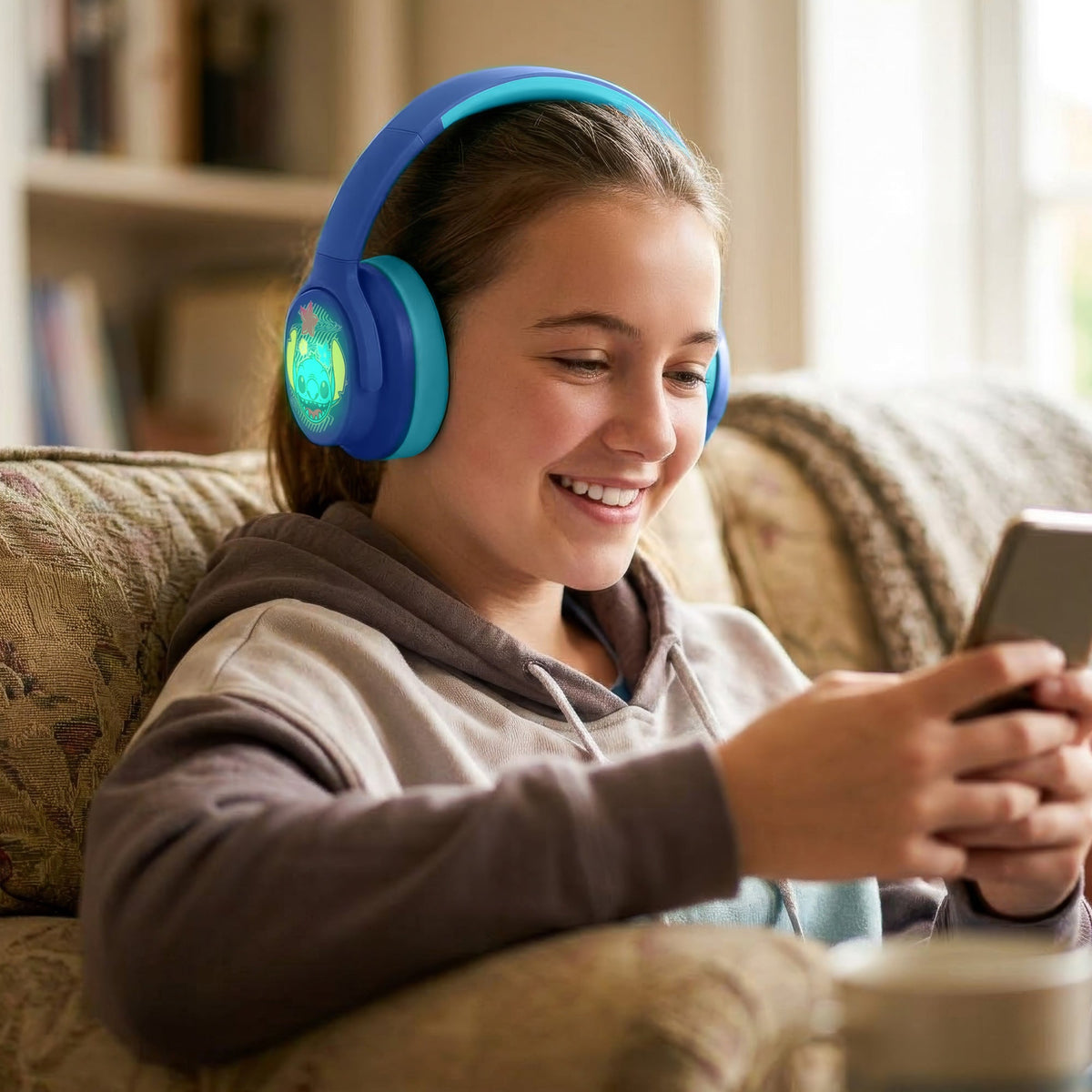 Disney Stitch Bluetooth Gaming Headphones with Boom Microphone - eKids