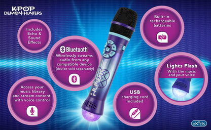 K-Pop Demon Hunters Bluetooth Karaoke Microphone for Kids - eKids