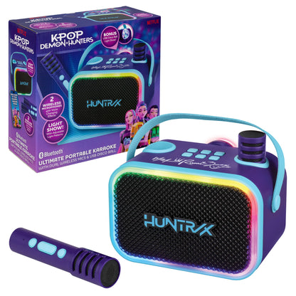 KPop Demon Hunters Bluetooth Karaoke Machine with 2 Wireless Microphones for Kids - eKids
