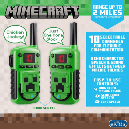 Minecraft Long Range Walkie Talkies for Kids - eKids