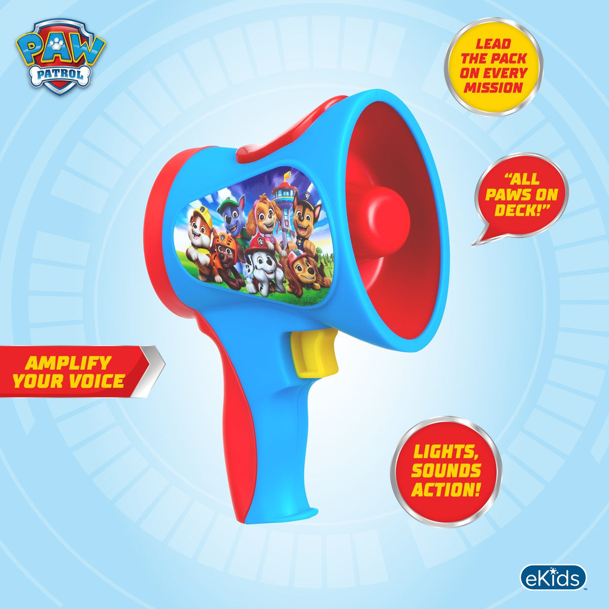 Paw Patrol Toy Megaphone for Kids with Lights and Sounds - eKids