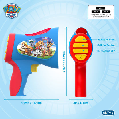 Paw Patrol Toy Megaphone for Kids with Lights and Sounds - eKids