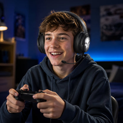 Punisher Bluetooth Gaming Headphones with Boom Microphone - eKids