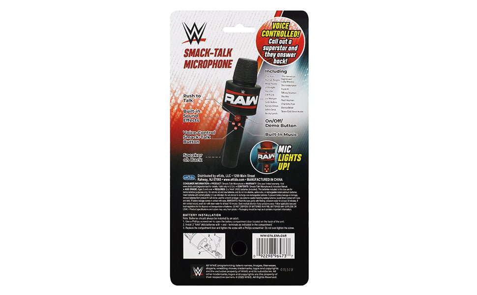 WWE Smack Talk Microphone Toy with Voice Control - eKids