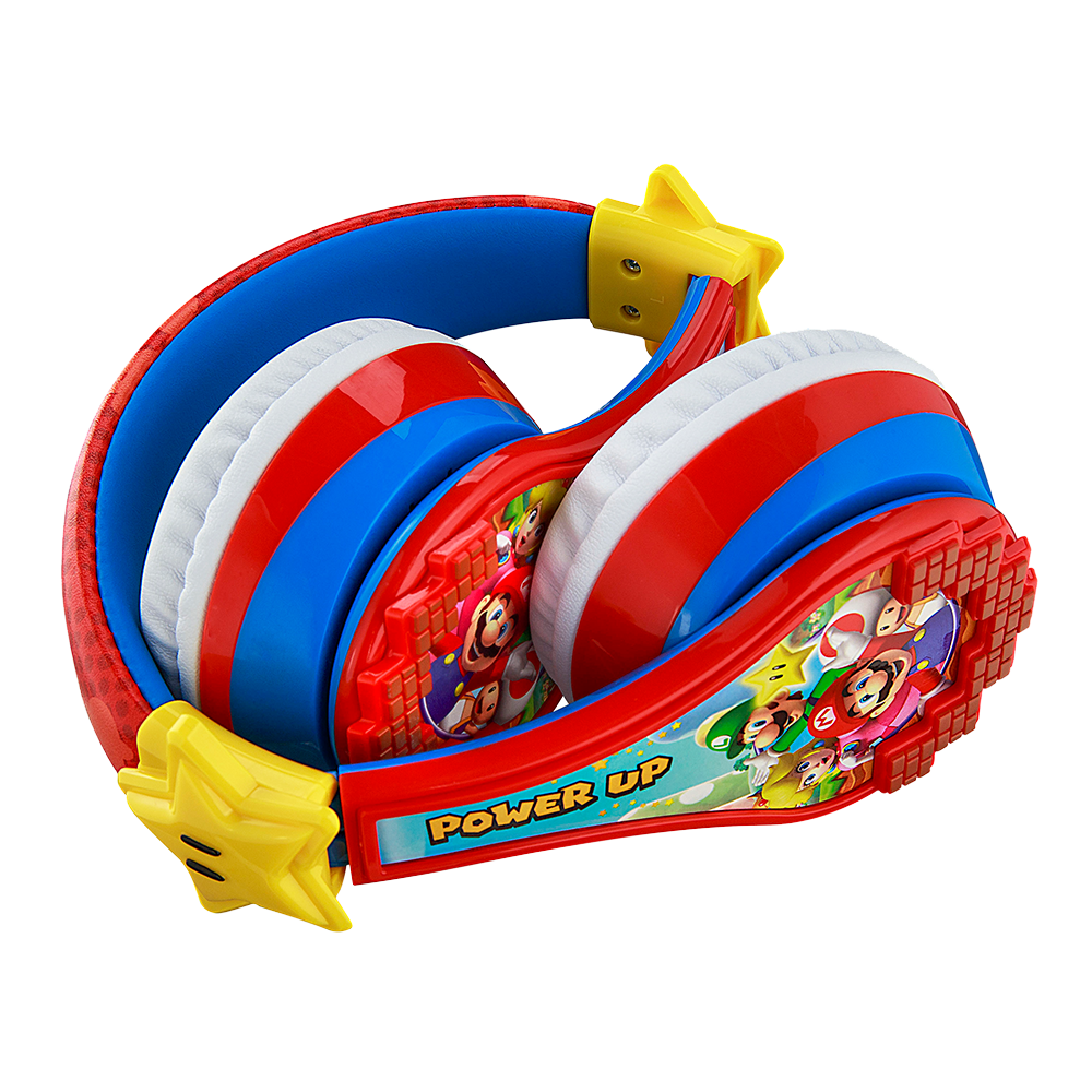 eKids Super Mario - Auriculares inalámbricos Bluetooth portátiles para  niños con micrófono, volumen reducido para proteger la audición, batería